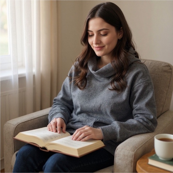 Fabletics Zaylee Funnel Neck Pullover Sweatshirt - Heather Gray - Large - Picture 4 of 10